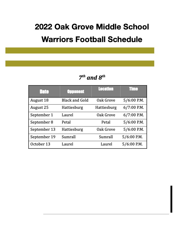 2022 Football Schedule